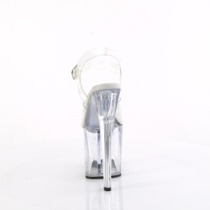 Bianco trasparente 19 cm ENCHANT-708 Calzature plateau con tacco