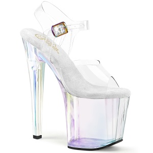 Bianco trasparente 19 cm ENCHANT-708HT Calzature plateau con tacco