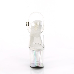Bianco trasparente 19 cm ENCHANT-708HT Calzature plateau con tacco