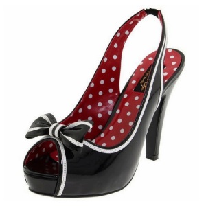 Black 11,5 cm retro vintage BETTIE-05 Womens Shoes with High Heels