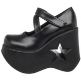 Black 13 cm DYNAMITE-03 lolita shoes gothic wedge platform shoes
