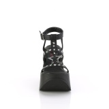 Black 13 cm Demonia DYNAMITE-12 emo sandals wedge sandals