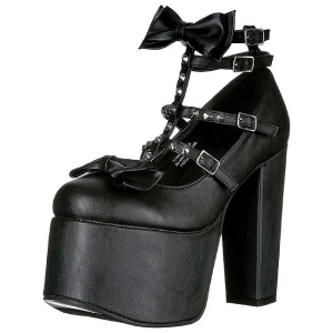 Black 14 cm DEMONIA TORMENT-600 gothic platform shoes