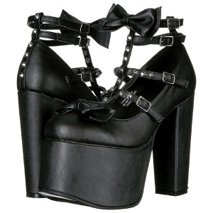 Black 14 cm DEMONIA TORMENT-600 gothic platform shoes