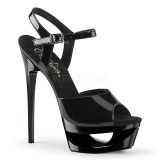 Black 16,5 cm ECLIPSE-609 Platform Stiletto High Heels