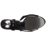 Black 18 cm ADORE-709MG glitter platform high heels shoes