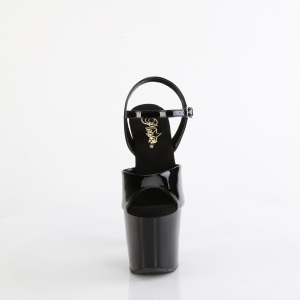 Black 18 cm BLISS-709 Beaded platform high heels shoes