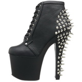 Black 18 cm FEARLESS-700-28 womens platform soled shoes ankle boots