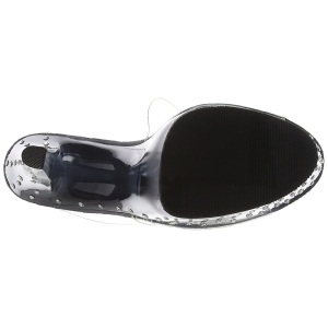 Black 18 cm STARDUST-702T Rhinestones platform mules womens