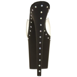 Black 20 cm FLAMINGO-801ABLS Rhinestones platform mules womens