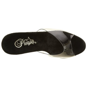 Black 20 cm FLAMINGO-801ABLS Rhinestones platform mules womens