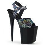 Black 20 cm FLAMINGO-808N-CK Hologram platform high heels shoes