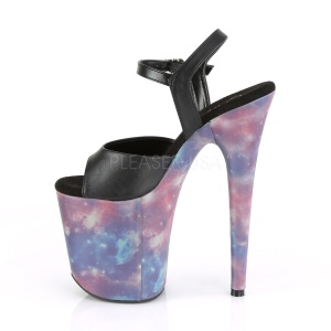 Black 20 cm FLAMINGO-809REFL Platform High Heels Shoes