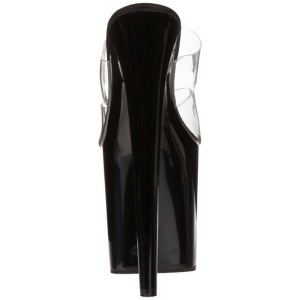 Black 20 cm Pleaser FLAMINGO-802 Platform High Heel Mules