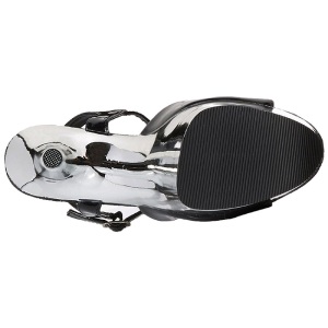 Black 20 cm Pleaser FLAMINGO-809 High Heels Chrome Platform
