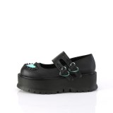 Black 5 cm SLACKER-25 emo platform maryjane shoes with buckles