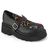 Black 6,5 cm RENEGADE-56 emo platform maryjane shoes with buckles