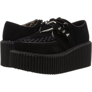 Black 7,5 cm CREEPER-206 creepers shoes women - rockabilly platform shoes