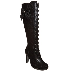 Black 9,5 cm GLAM-240 womens boots with high heels