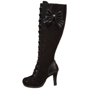 Black 9,5 cm GLAM-240 womens boots with high heels