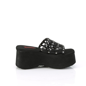 Black 9 cm DEMONIA FUNN-13 emo gothic platform mules