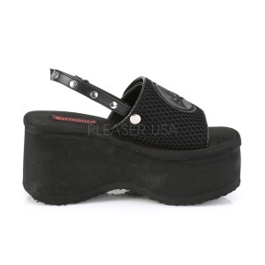Black 9 cm DemoniaCult FUNN-32 lolita emo platform sandals