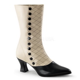 Black Beige 7 cm VICTORIAN-123 Ankle Calf Boots Women