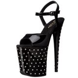 Black Crystal Stone 20 cm STARDUST-809 Platform High Heels Shoes