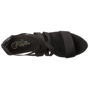 Black Elasticated 18 cm ADORE-769 Platform High Heeled Sandal Shoes