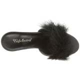 Black Feathers 10 cm CLASSIQUE-01F High Women Mules Shoes for Men