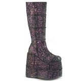 Black Glitter 18 cm STACK-301G demonia boots - unisex cyberpunk boots
