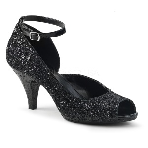 Black Glitter 7,5 cm BELLE-381G High Heel Pumps for Men