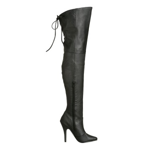 Black Leather 13 cm LEGEND-8899 Thigh High Boots for Men