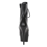 Black Leather 15,5 cm DELIGHT-1020 Platform Ankle Calf Boots