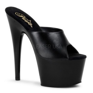 Black Leather 18 cm ADORE-701 Platform High Mules