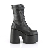Black Leatherette 13 cm CAMEL-250 demonia ankle boots platform