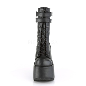 Black Leatherette 13 cm CAMEL-250 demonia ankle boots platform