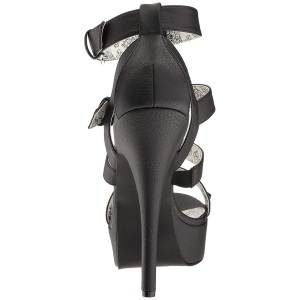 Black Leatherette 14,5 cm Burlesque TEEZE-42W mens high heels for wide feets