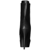 Black Leatherette 15,5 cm DELIGHT-1020 Platform Ankle Calf Boots
