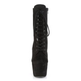 Black Leatherette 18 cm ADORE-1020FS lace up ankle boots
