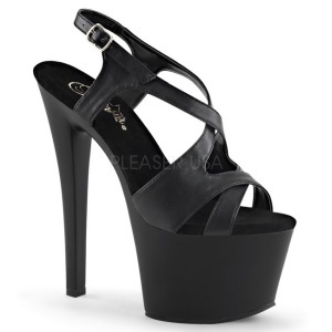 Black Leatherette 18 cm Pleaser SKY-330 High Heels Platform