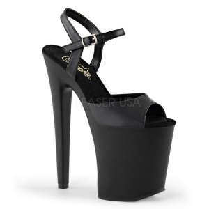 Black Leatherette 20 cm Pleaser XTREME-809 High Heels Platform