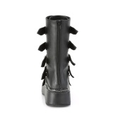 Black Leatherette 5 cm EMILY-330 womens buckle boots with platform