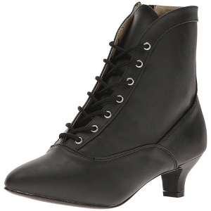 Black Leatherette 5 cm FAB-1005 big size ankle boots womens