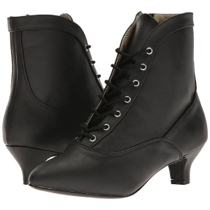 Black Leatherette 5 cm FAB-1005 big size ankle boots womens