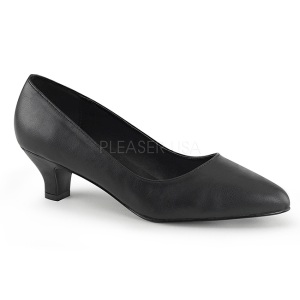 Black Leatherette 5 cm FAB-420W Pumps with low heels