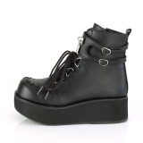 Black Leatherette 6 cm SPRITE-70 demonia ankle boots platform