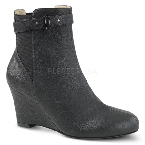 Black Leatherette 7,5 cm KIMBERLY-102 big size ankle boots womens