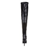 Black Matte 13,5 cm INDULGE-3000 Thigh High Boots for Men