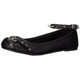 Black Matte STAR-23 gothic ballerina shoes flat heels